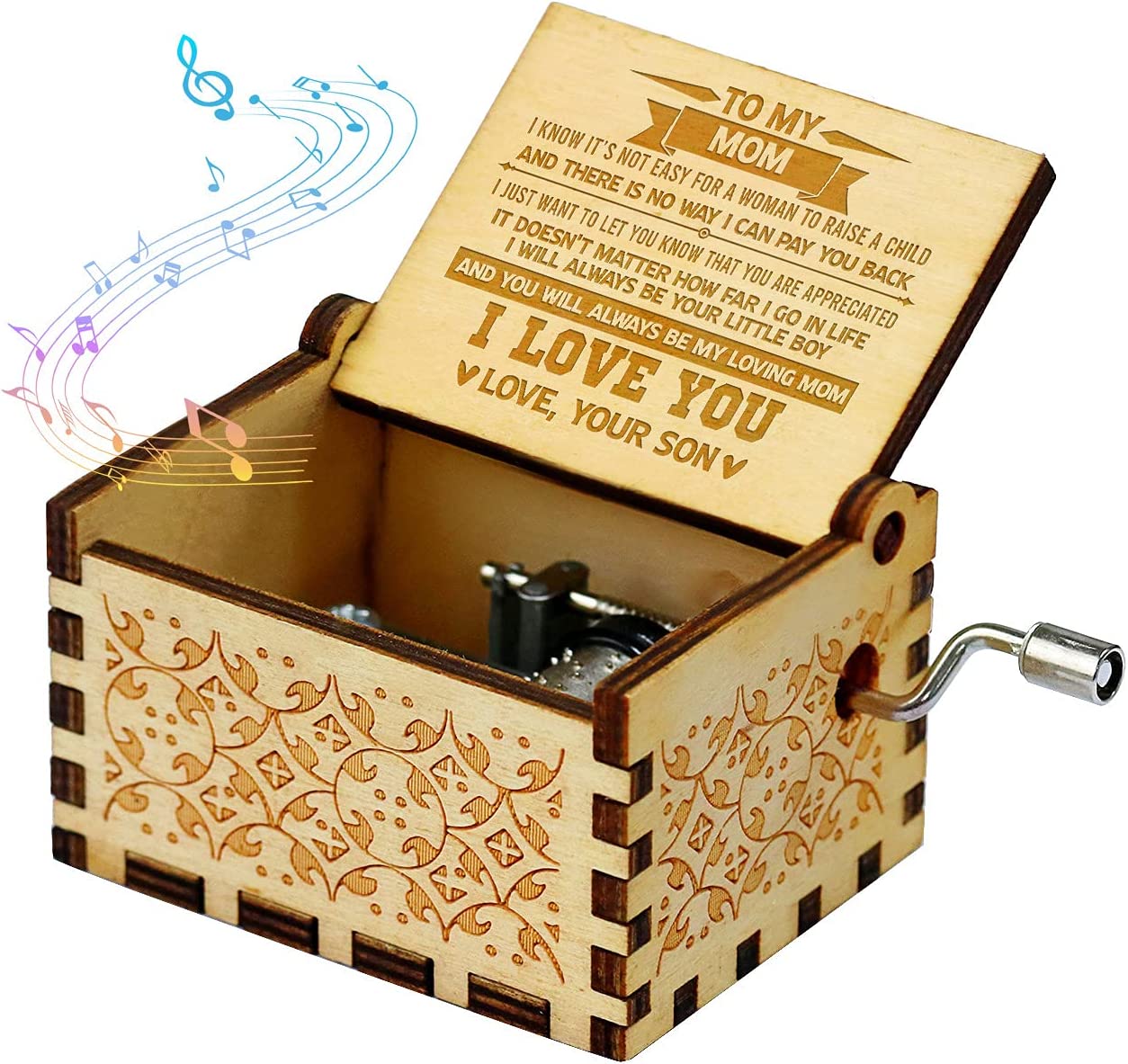 Wooden Music Box Gift - Plays "You Are My Sunshine" (Multiple Variations)