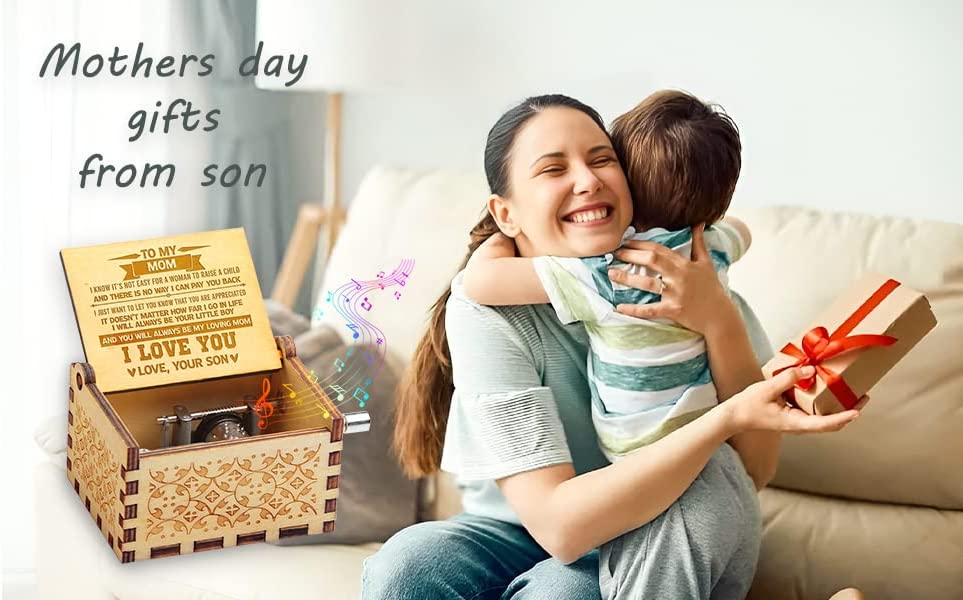 Wooden Music Box Gift - Plays "You Are My Sunshine" (Multiple Variations)