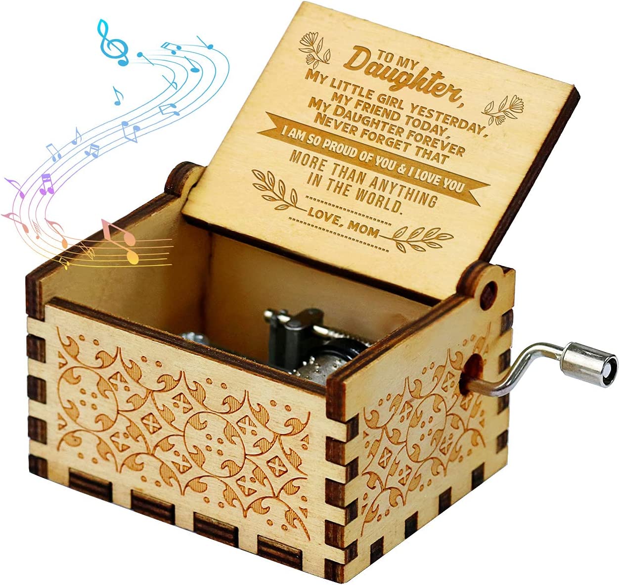 Wooden Music Box Gift - Plays "You Are My Sunshine" (Multiple Variations)