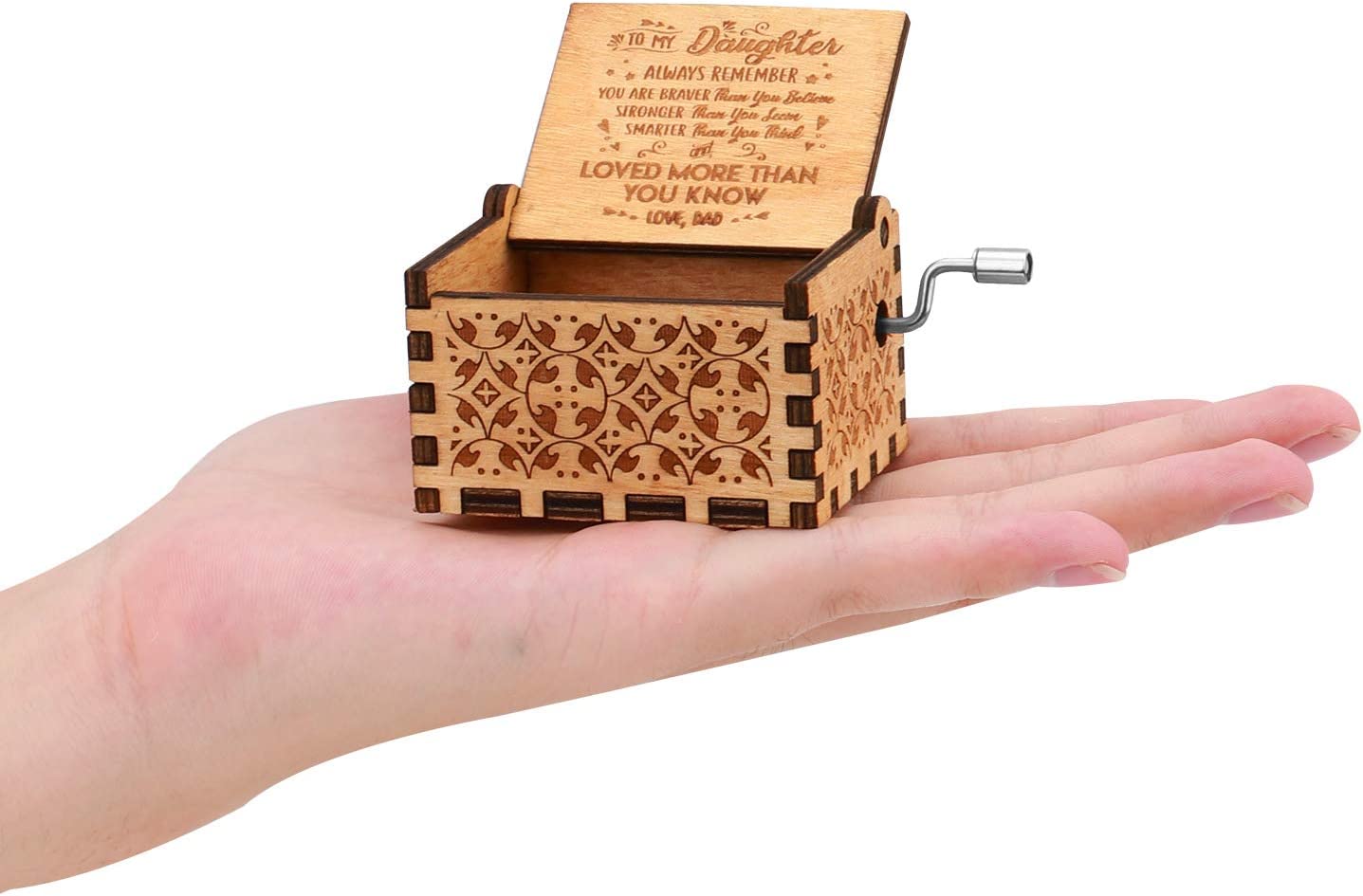 To My Daughter Wooden Music Box Gift - Plays the song "You Are My Sunshine"
