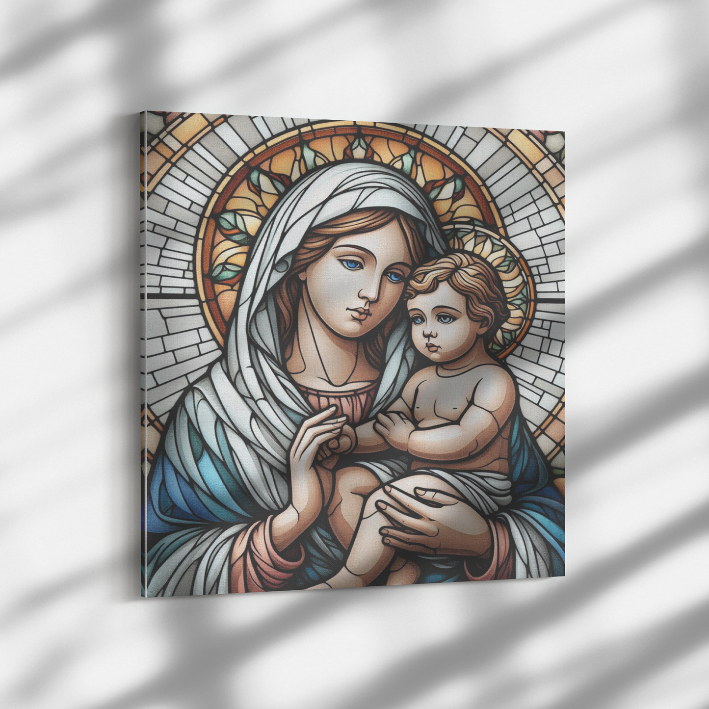 Virgin Mary & Baby Jesus Canvas Wall Art