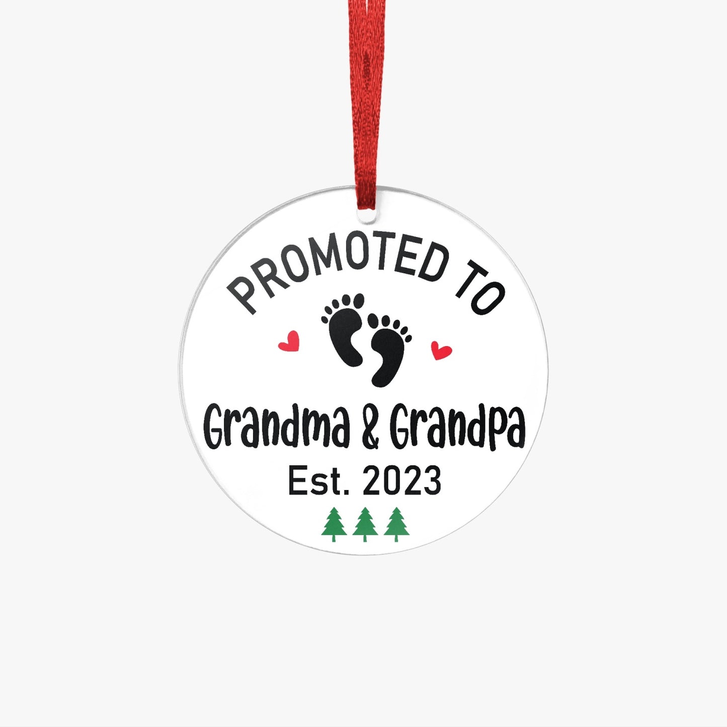 Promoted to Grandma & Grandpa Ornament
