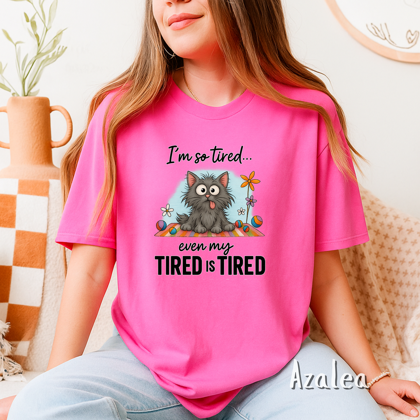 Funny Tired Cat T-Shirt – I’m So Tired Even My Tired Is Tired Tee – Exhausted Unisex Shirt for Pet Lovers, Moms, and Sarcastic Humans