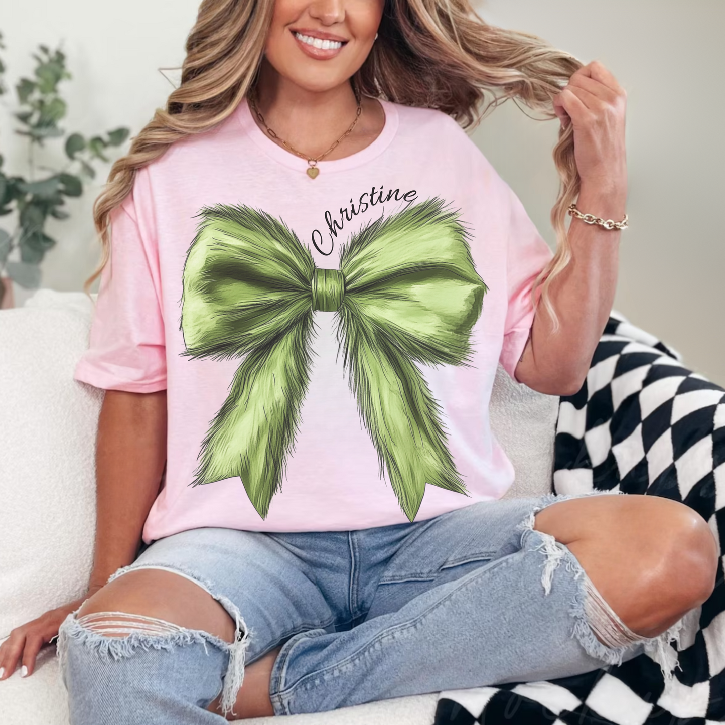 Christmas Bow T-Shirt and Sweatshirt
