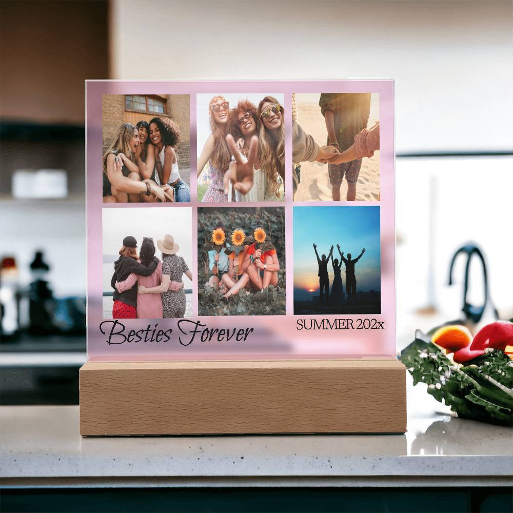 Custom Best Friends Photo Collage LED Light