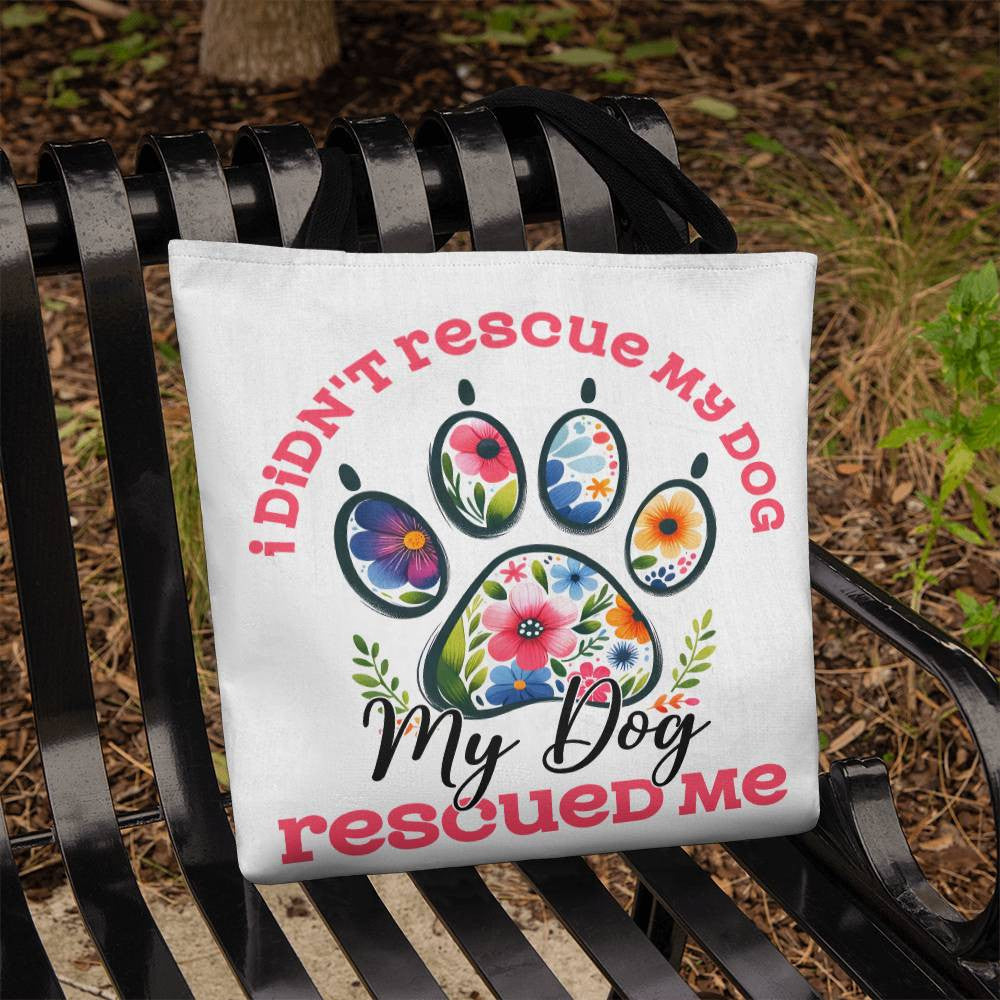 Custom Rescue Dog Mom Tote Bag