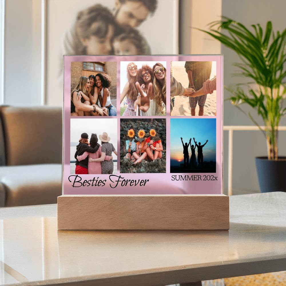 Custom Best Friends Photo Collage LED Light