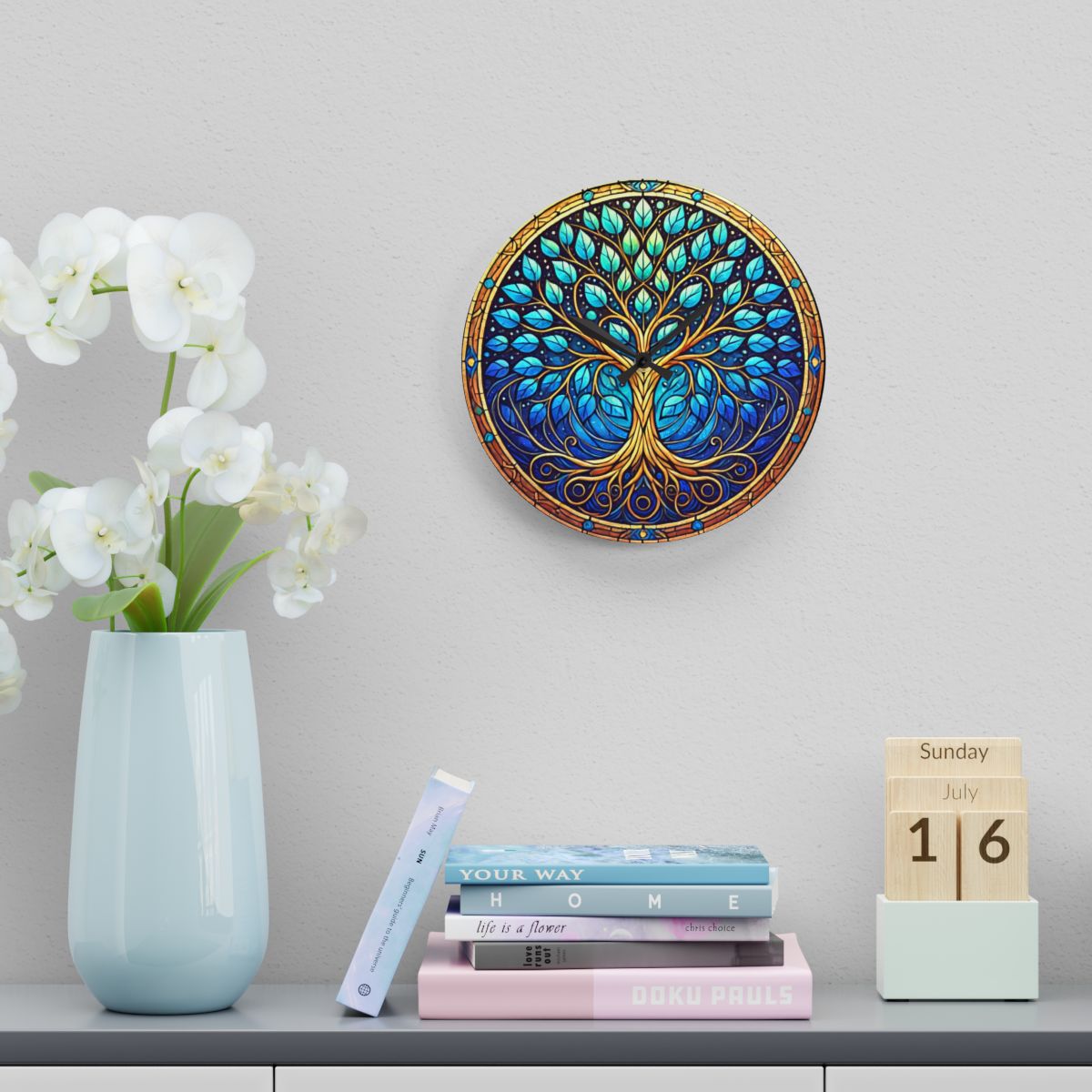 Stained Glass Tree of Life Clock Gift for Mothers Day
