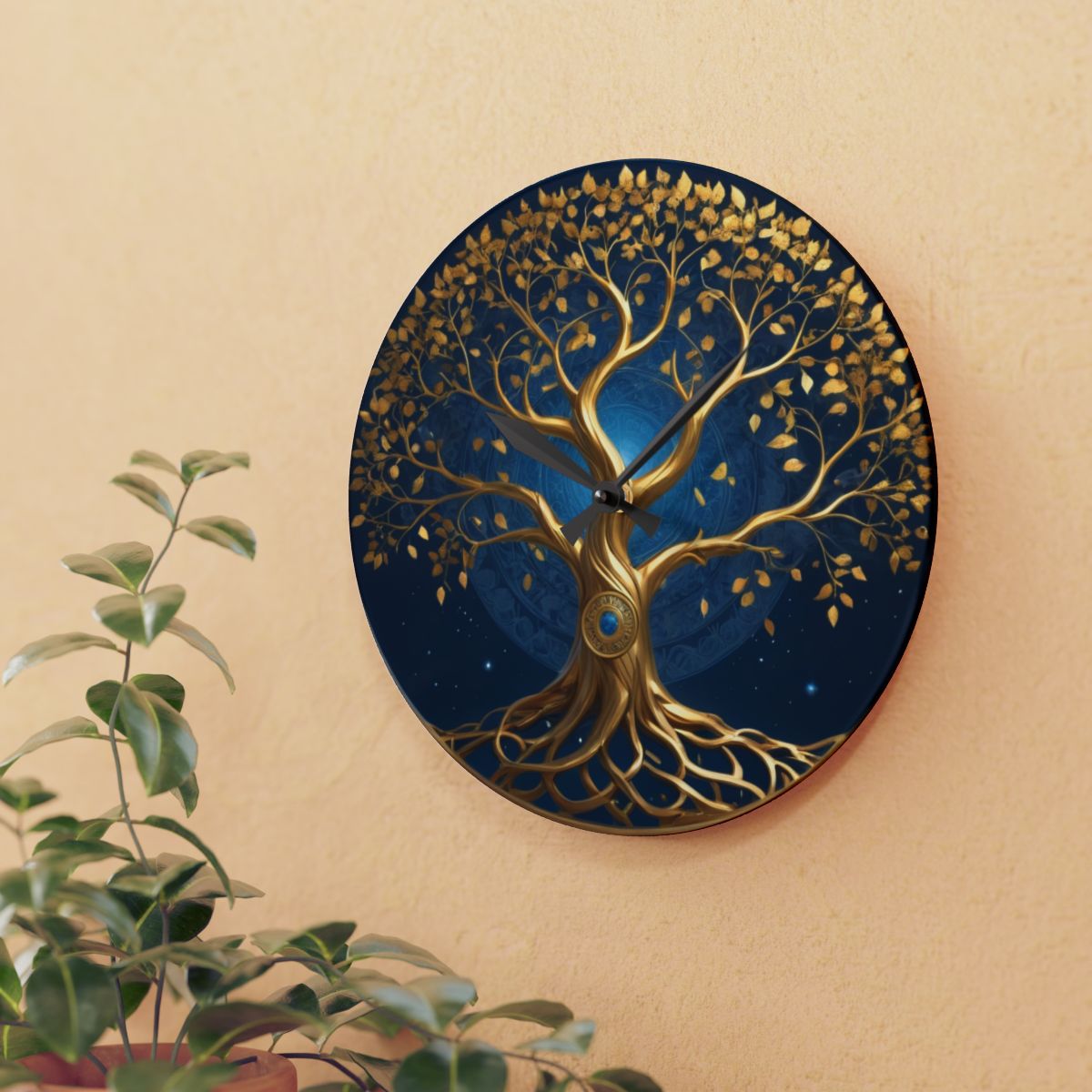 Golden Tree of Life Custom Clock