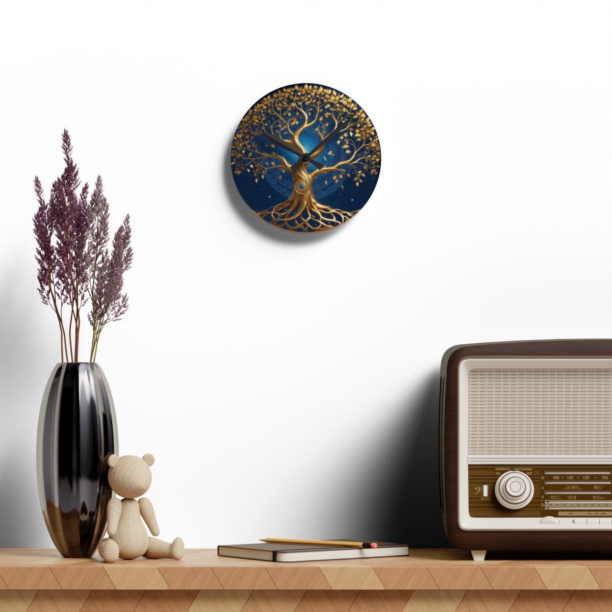 Golden Tree of Life Custom Clock