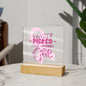 Cancer Picked the Wrong Girl Square Acrylic Plaque