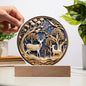 3D Reindeer LED Night Light Plaque