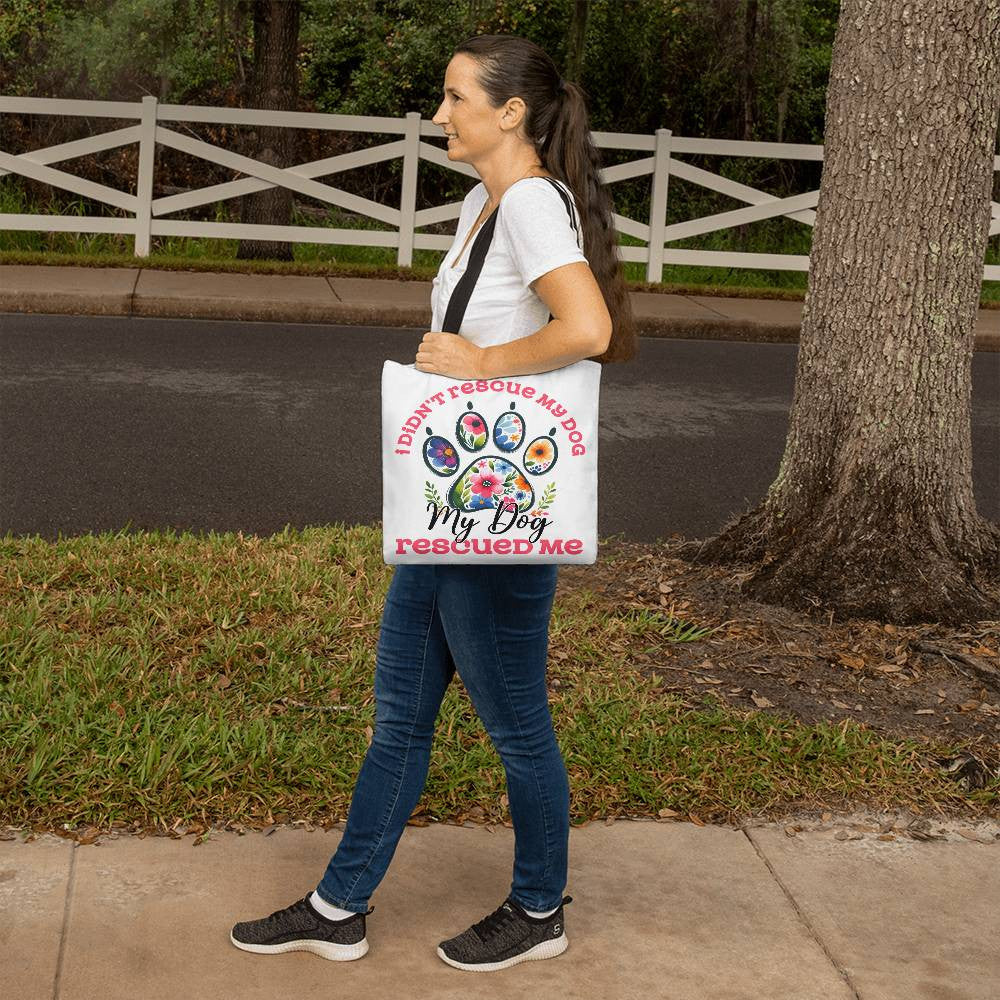 Custom Rescue Dog Mom Tote Bag