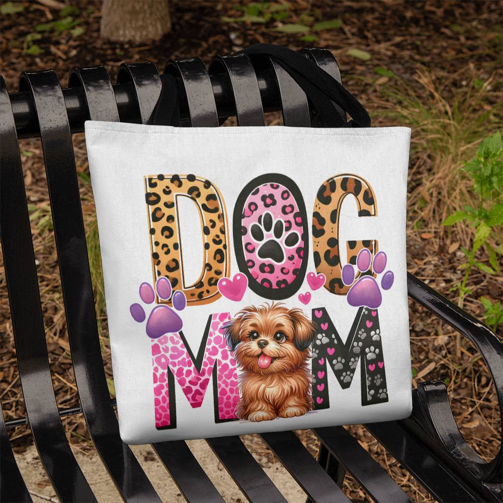 Custom Dog Mom Canvas Tote Bag