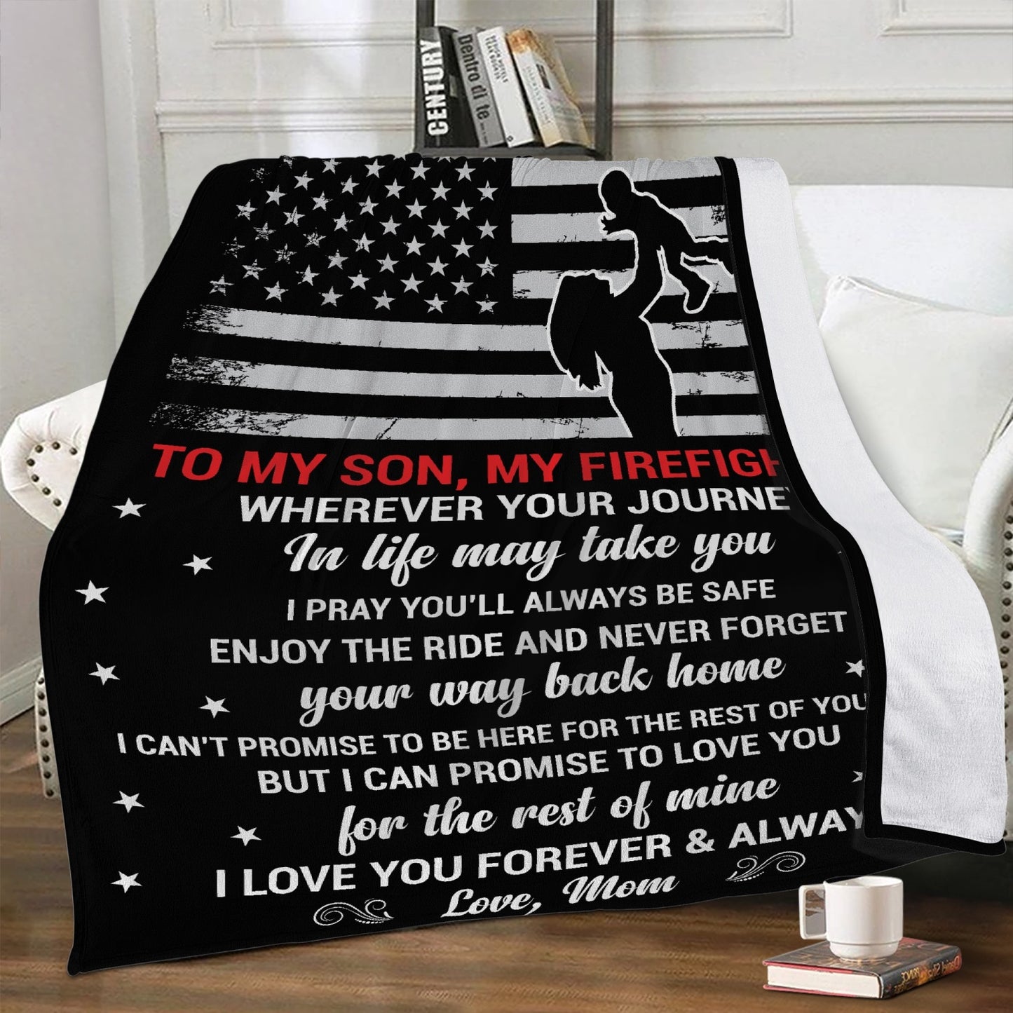 My Firefighter Son Fleece Blanket