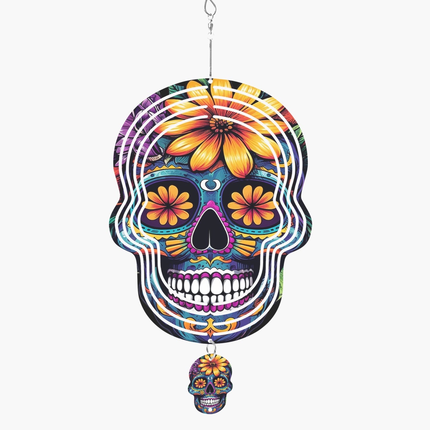 Flower Skull Wind Spinner