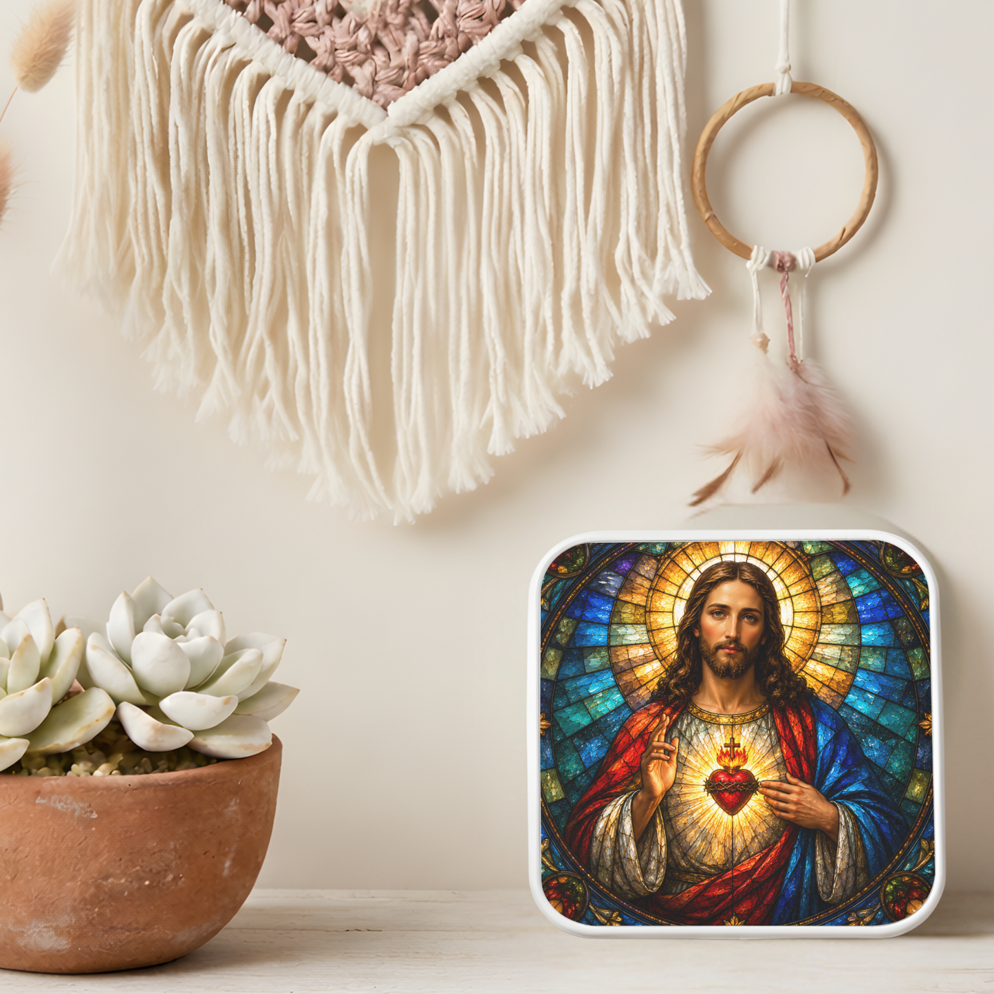 Sacred Heart of Jesus Necklace or Keychain, Catholic Necklace, Christian Jewelry, Religious Keepsake Gift