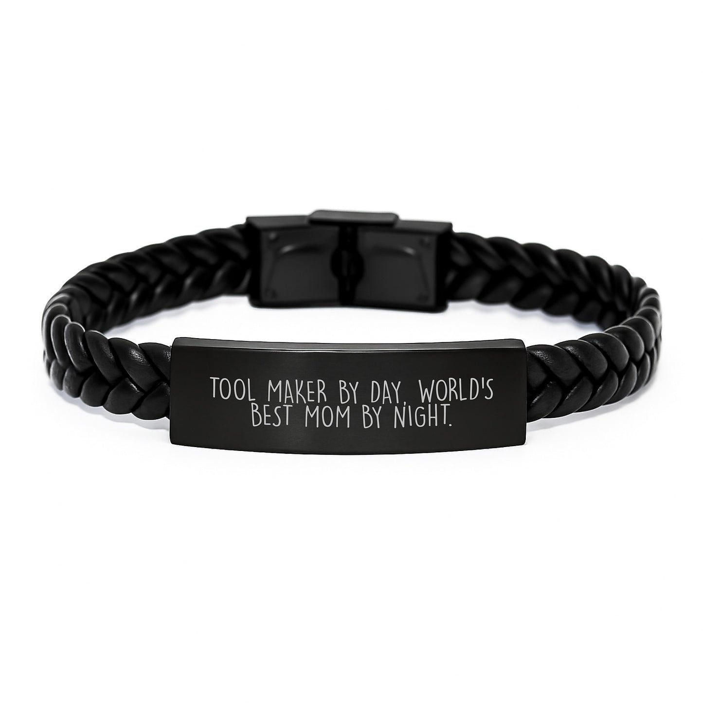Tool Maker Gifts, Interlaced Leather Bracelet, Funny Quote, Graduation Unique Presents from Mom to Tool Maker - Image 1