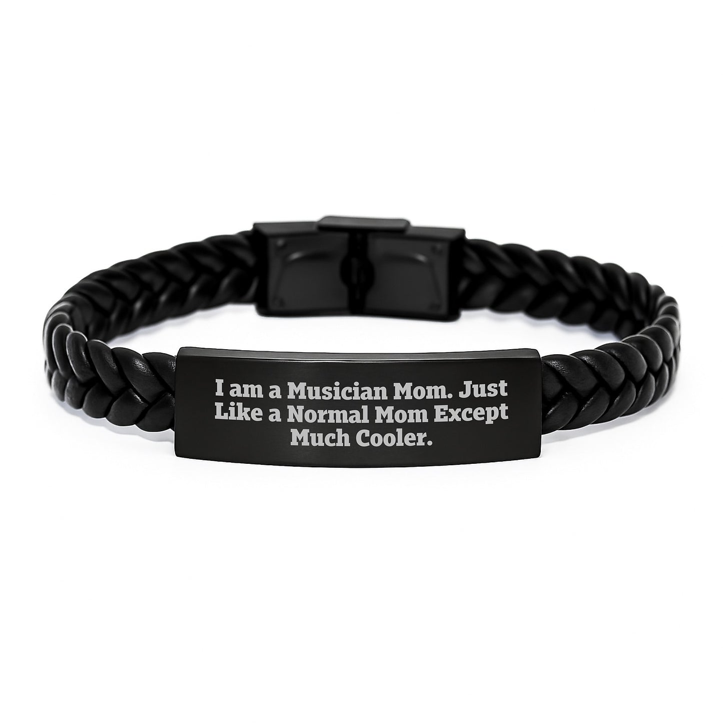 Funny Musician Gifts from Friends, Women Gifts for Musician Mom Interlaced Leather Bracelet, Unique Christmas Unique Gifts - Image 1