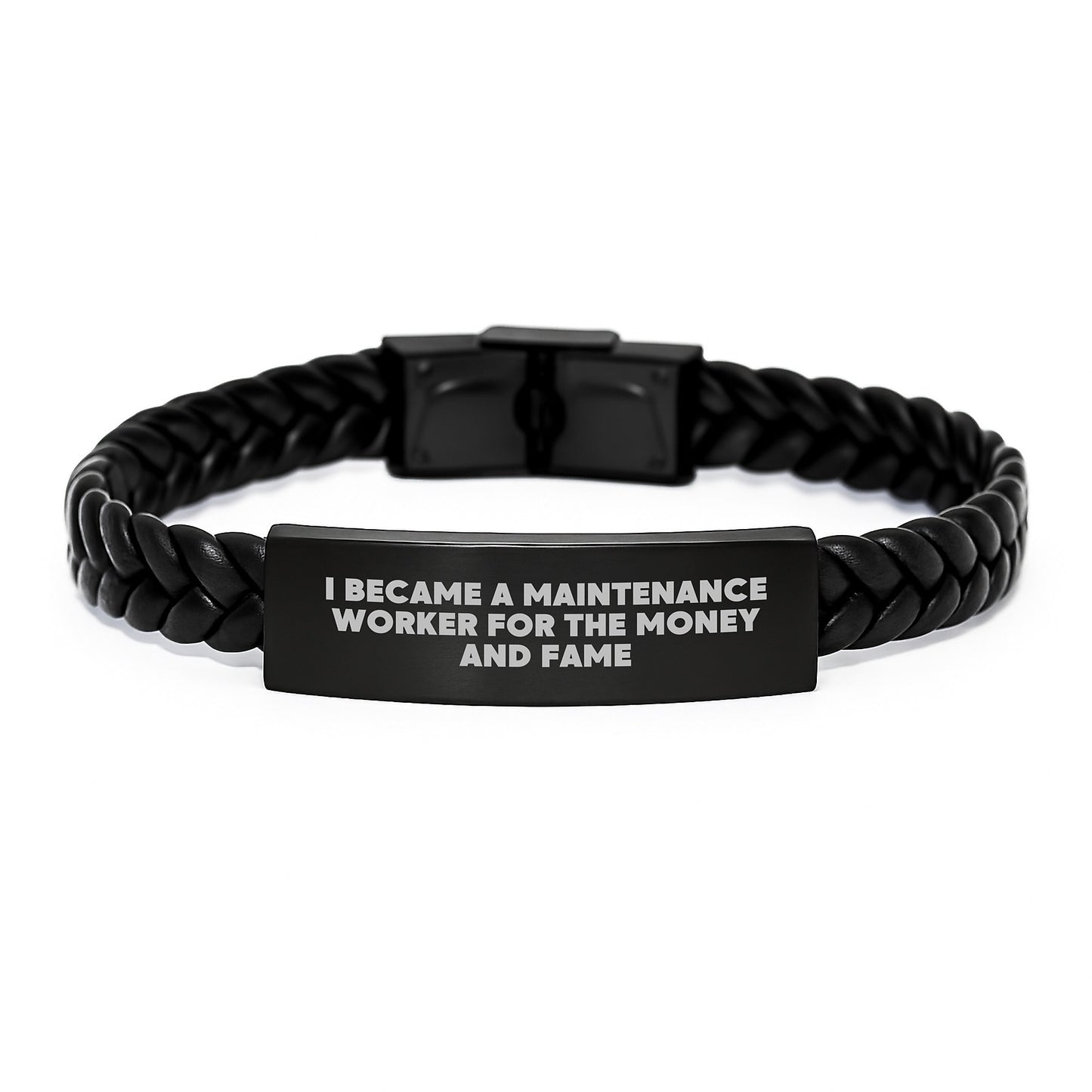 Maintenance Worker Gifts, Funny Inspirational Quote Interlaced Leather Bracelet Gifts from Men to Maintenance Worker, Unique Graduation Gifts - Image 1