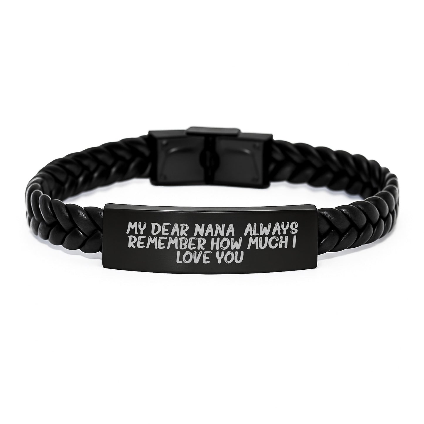 Funny Nana Gifts Interlaced Leather Bracelet, Gifts from Men to Nana, Gifts for Nana, Always Remember How Much I Love You Christmas Unique Gifts - Image 1
