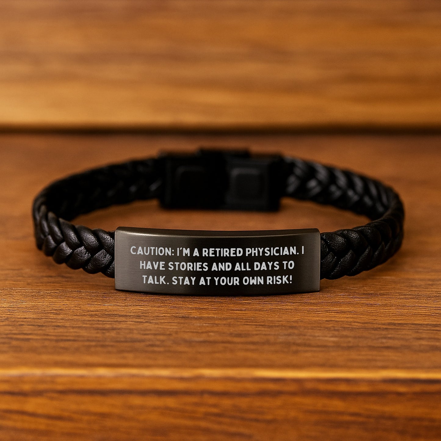 Physician Gifts from Men, Funny Quote Interlaced Leather Bracelet, Gifts for Physician, Graduation Unique Gifts, Encouragement for Medical Professionals, Leather and Stainless Steel Combination - Image 2