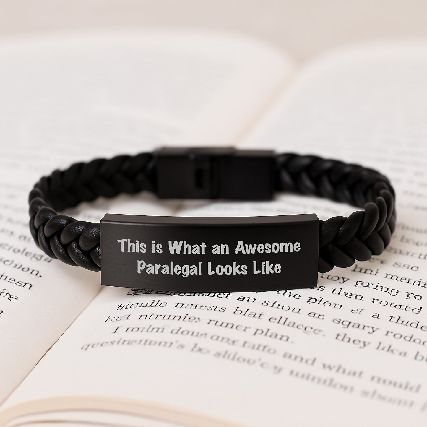 Funny Gift for Awesome Paralegal Friend from Coworkers, Interlaced Leather Paralegal Graduation Gift, Inspirational Quote This Is What An Awesome Paralegal Looks Like, Men or Women Paralegal Gifts - Image 3
