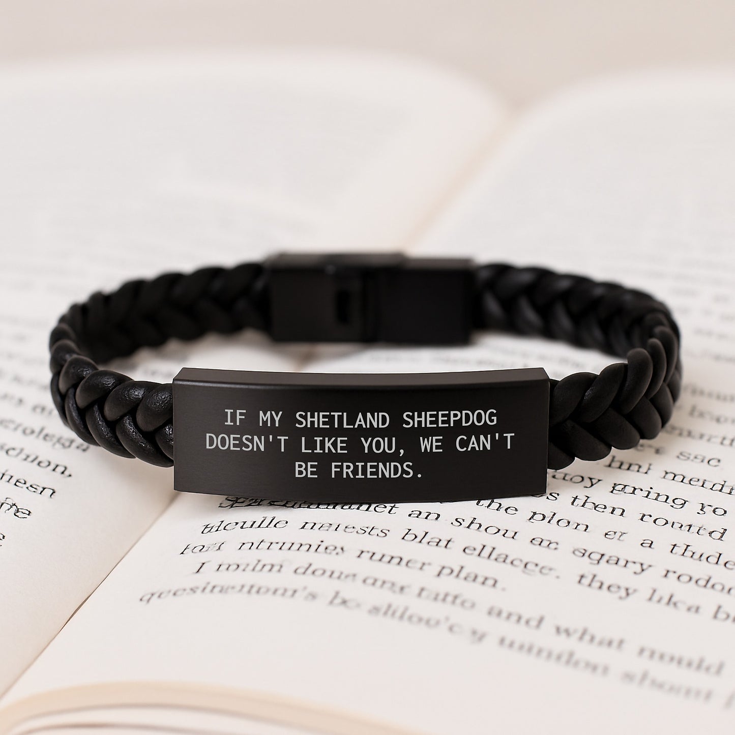 Shetland Sheepdog Lovers Funny Quote Interlaced Leather Bracelet Gifts from Friends for Birthday - Image 3