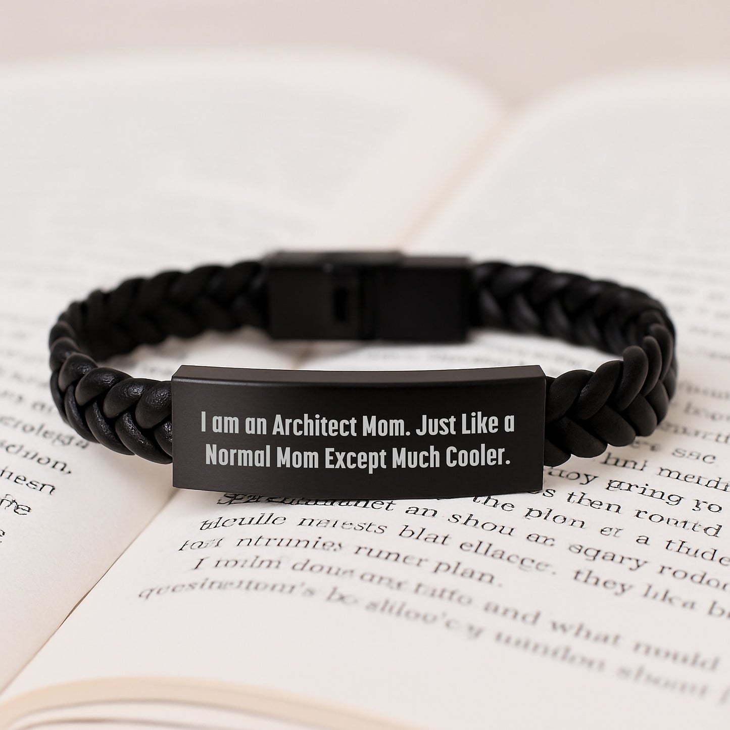Architect Mom's Gift, Unique Interlaced Leather Bracelet for Women, Funny Architect Gifts from Friends, Christmas Unique Presents for Architect Women - Image 3