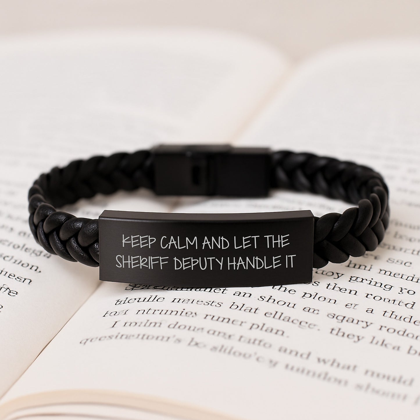 Funny Sheriff Deputy Interlaced Leather Bracelet Gifts from Men for Sheriff Deputy Friends - Image 3
