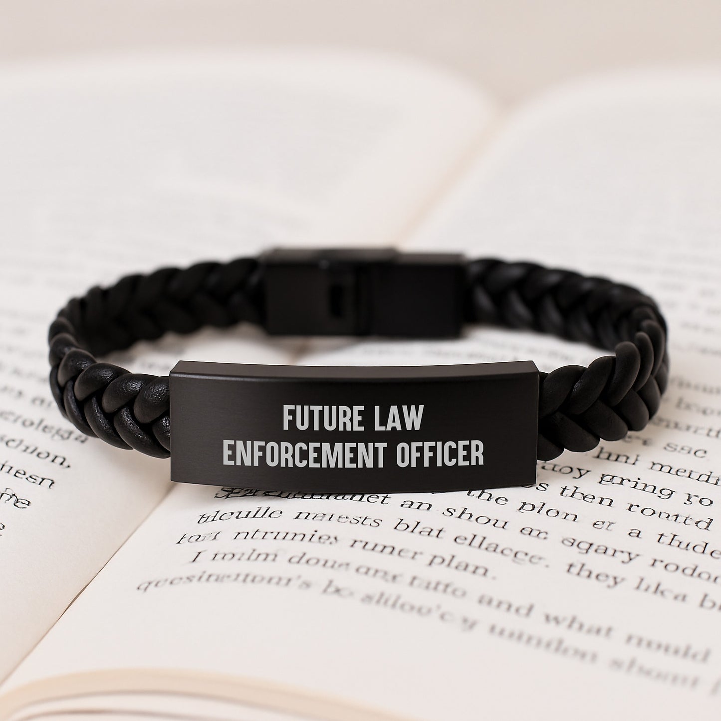 Funny Law Enforcement Officer Gifts from Men to Future Law Enforcement Officer, Interlaced Leather Bracelet with Christmas Unique Gifts for Law Enforcement Officer, Inspirational Quote - Image 3