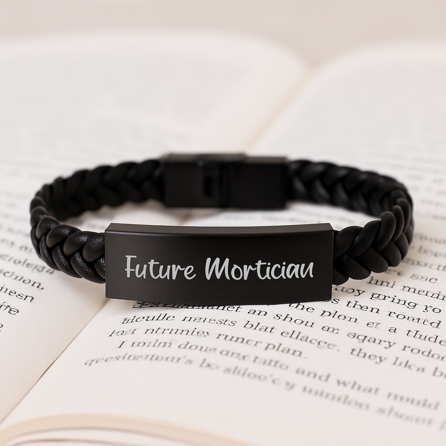 Mortician Gifts, Future Mortician Quote, Interlaced Leather Bracelet, Graduation Unique Gifts from Friends, Gifts for Mortician - Image 3