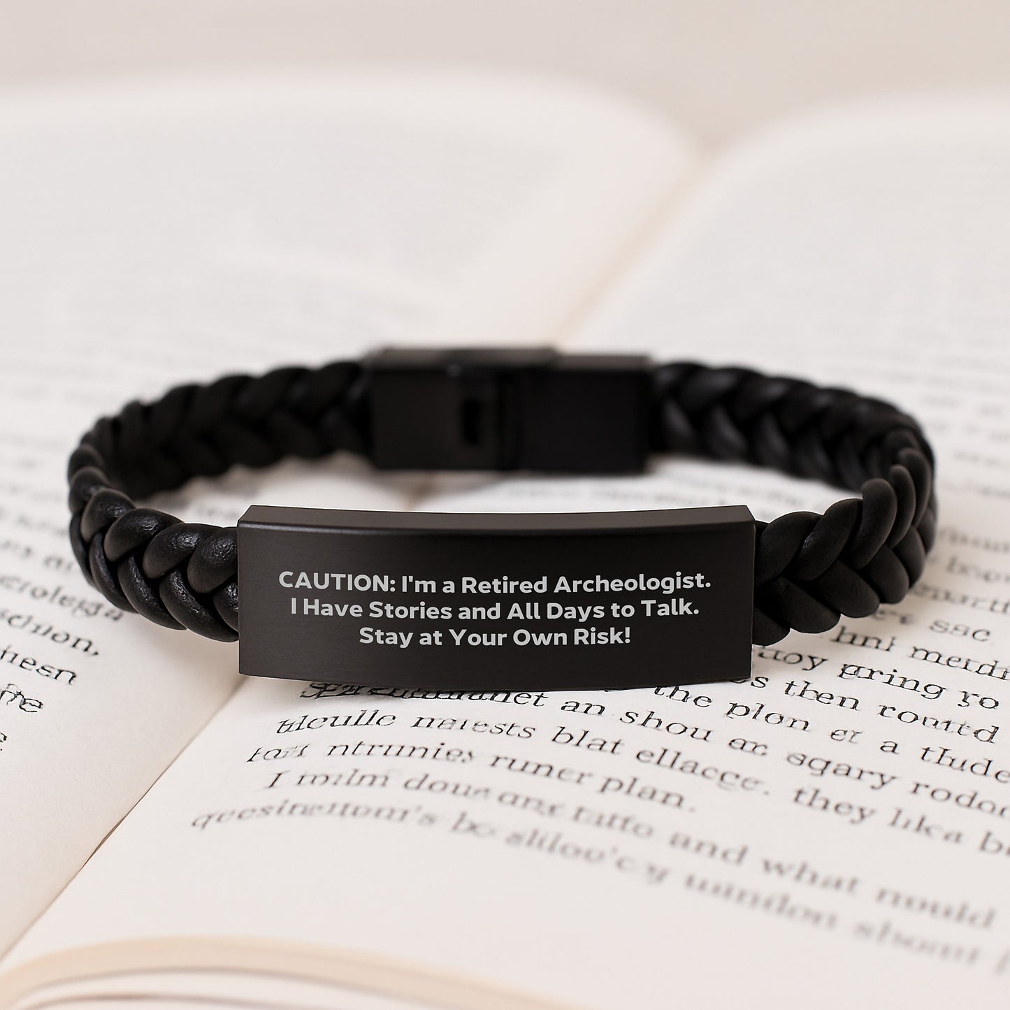 Funny Archeologist Gifts for Birthday - Interlaced Leather Bracelet from Friends to Archeologist - Image 3