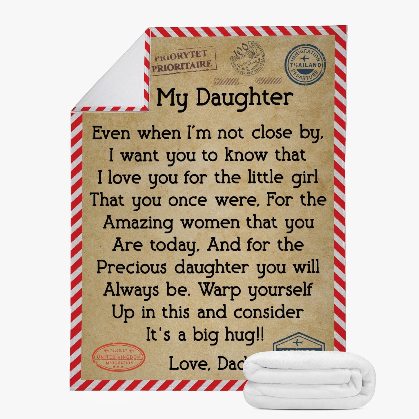 Daughter When I'm Not Close Fleece Blanket