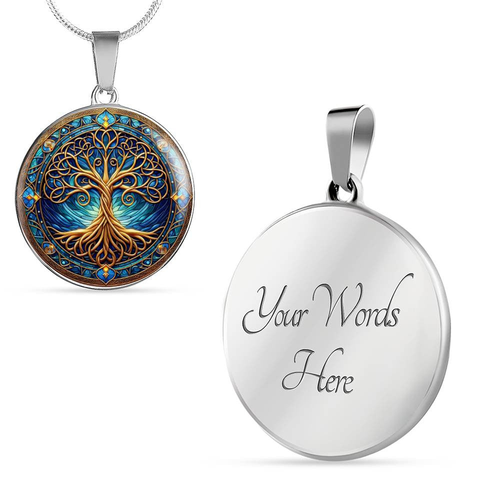 Stained Glass Tree of Life Necklace