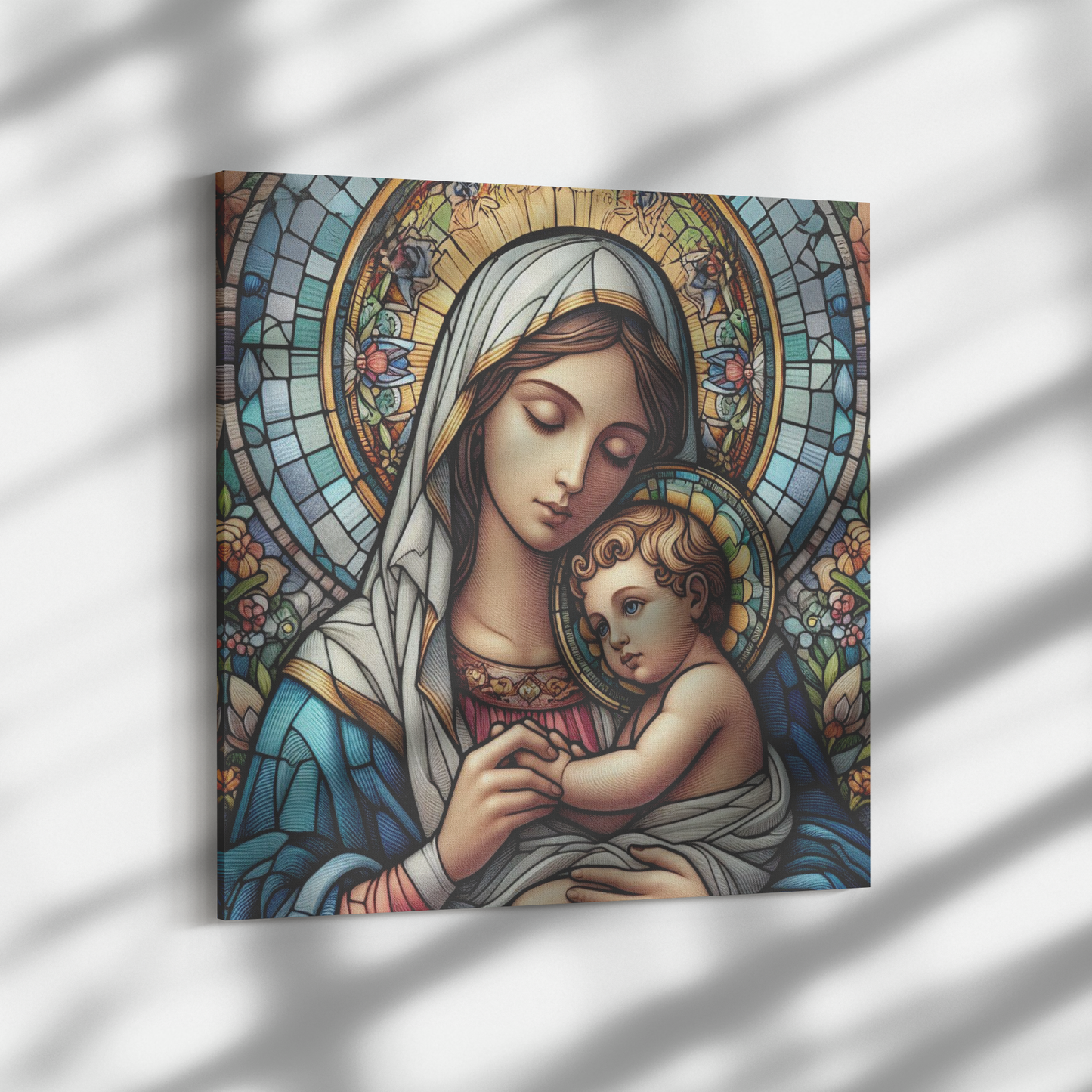 Virgin Mary and Baby Jesus Canvas Wall Art