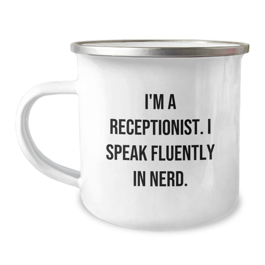 Funny Receptionist Gifts from Friends - I'm A Receptionist. I Speak Fluently In genius. - Birthday Unique Gifts for Her - Image 1