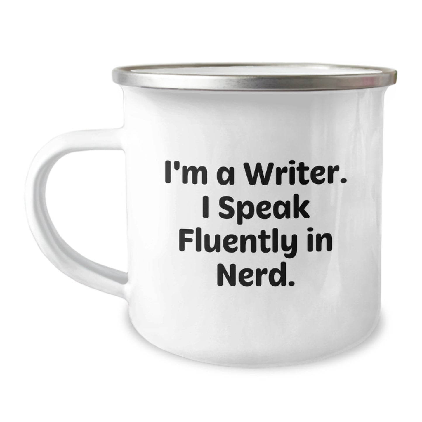 Funny Gifts for Writers, 'I'm A Writer. I Speak Fluently In genius.' Camping Mug, Writer Gifts from Friends, Birthday Unique Gifts for Family - Image 1