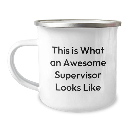Funny Supervisor Quotes Camping Mug Gifts for Supervisor, Christmas Unique Gifts from Men, Women, Friends, Coworkers, Family, Boss, or Colleagues - 'This Is What An Awesome Supervisor Looks Like' - Image 1