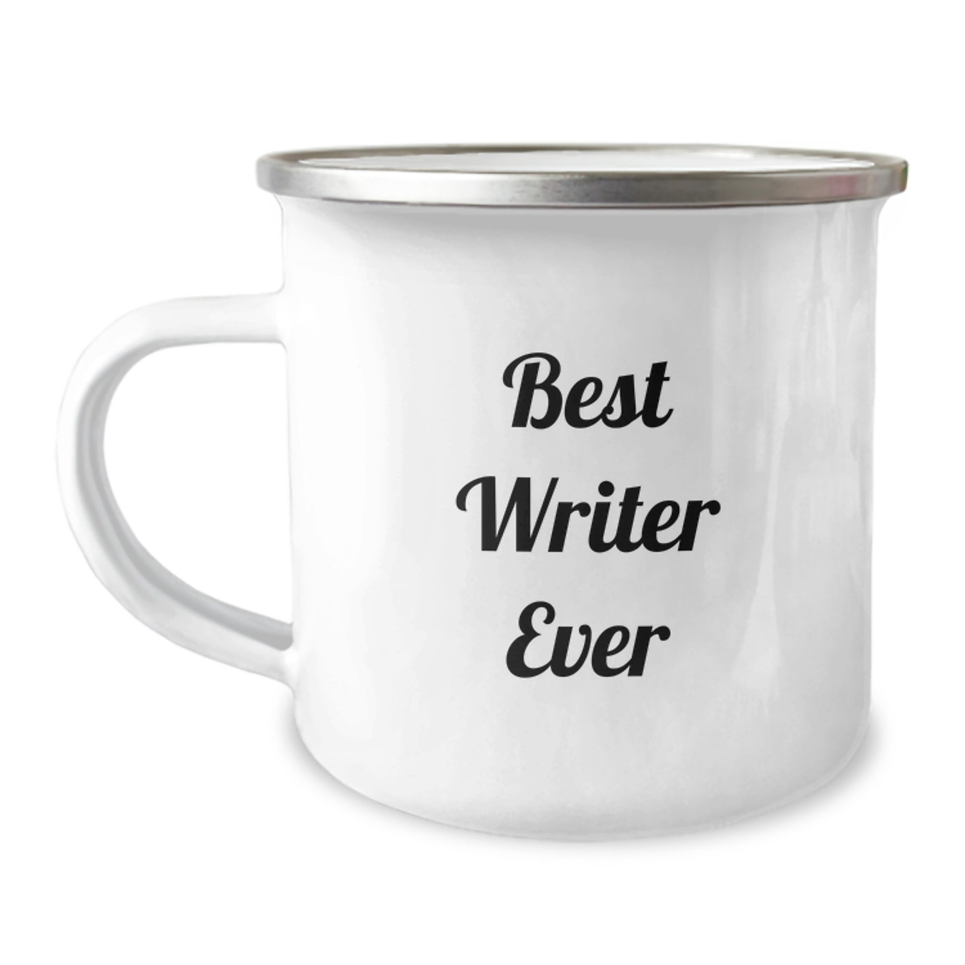 Funny Quote Writer Gifts from Friends for Graduation Unique Camping Mugs, Best Writer Ever, 12 oz Stainless Steel with Enamel Finish - Image 1