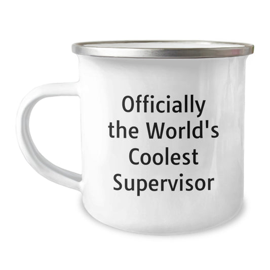 Funny Supervisor Gifts for Men, Officially The World's Coolest Supervisor Camping Mug, Unique Christmas Unique Gifts from Friends - Image 1