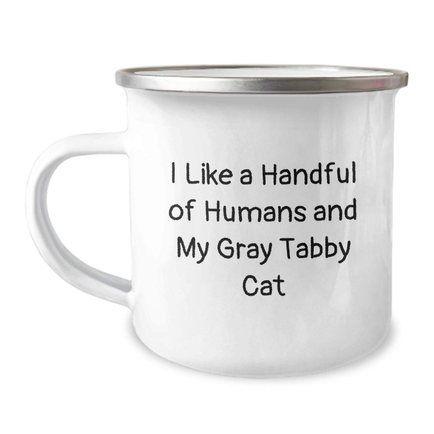 Gray Tabby Cat Camping Mug Funny Quote Gifts for Men and Women, Gifts from Friends and Family, Perfect for Christmas Unique Gifts - Image 1