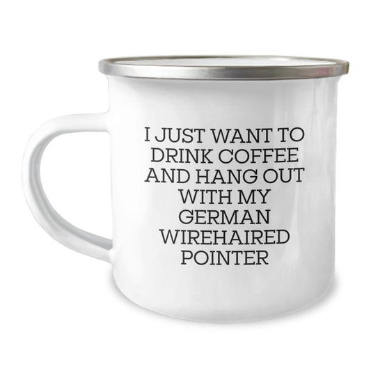 German Wirehaired Pointer Dog Gifts, Funny Quote Camping Mug for Him, Gifts from Men to Friends, Unique Birthday Presents for German Wirehaired Pointer Dog Lovers - Image 1