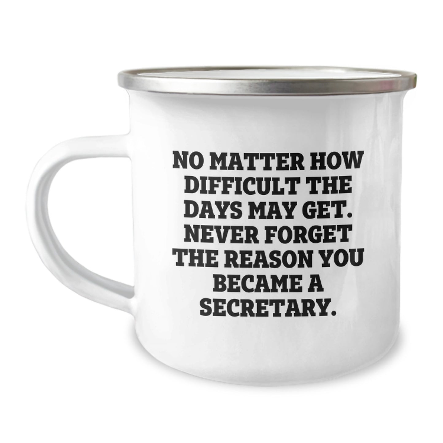 Funny Inspirational Secretary Gifts from Friends - Christmas Unique Camping Mug - Never Forget The Reason You Became A Secretary - Image 1