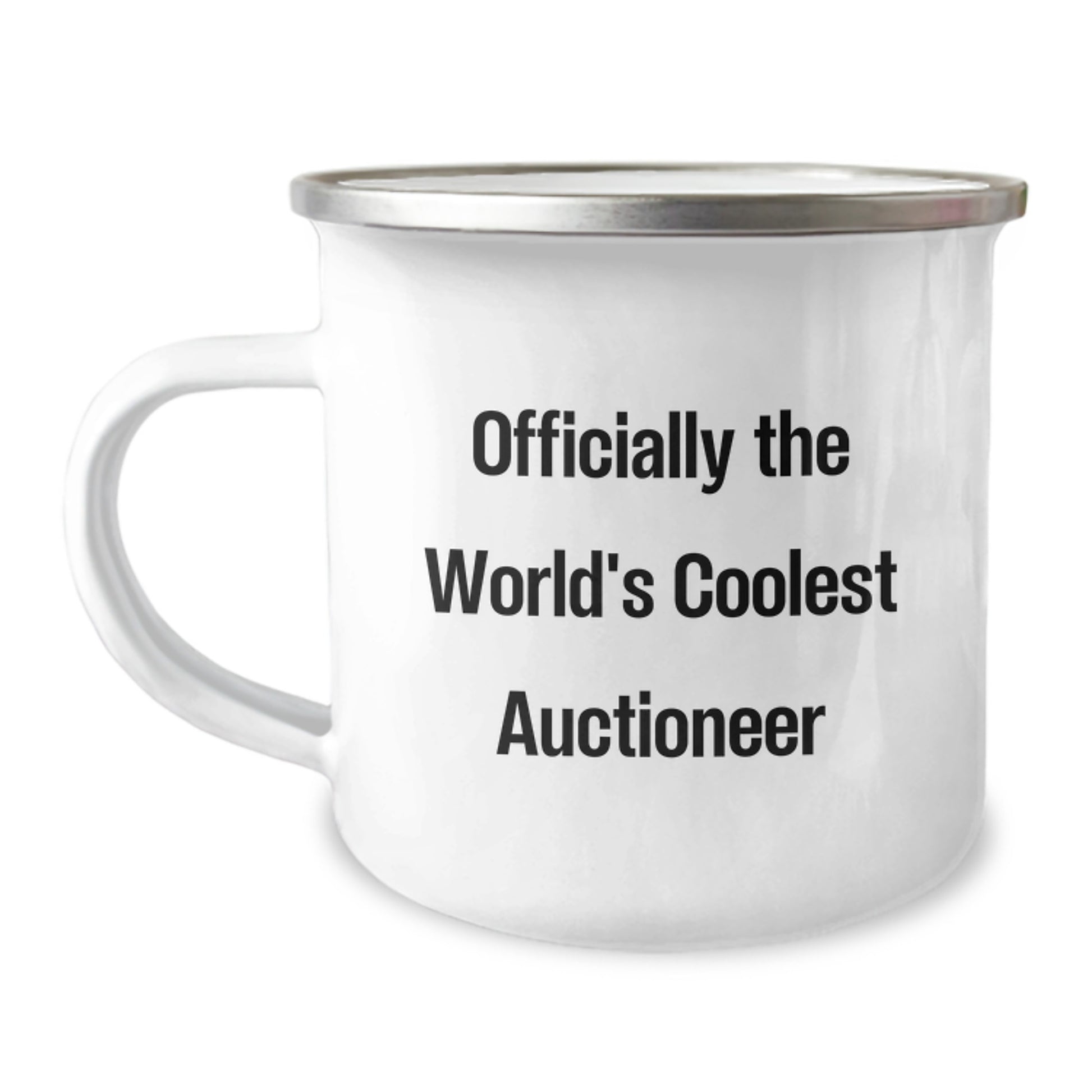 Unique Gifts for Auctioneer Friends and Family - 'Officially The World's Coolest Auctioneer' Funny Camping Mug, Christmas Unique Gifts from Men to Men, Women to Women, Friends to Friends - Image 1