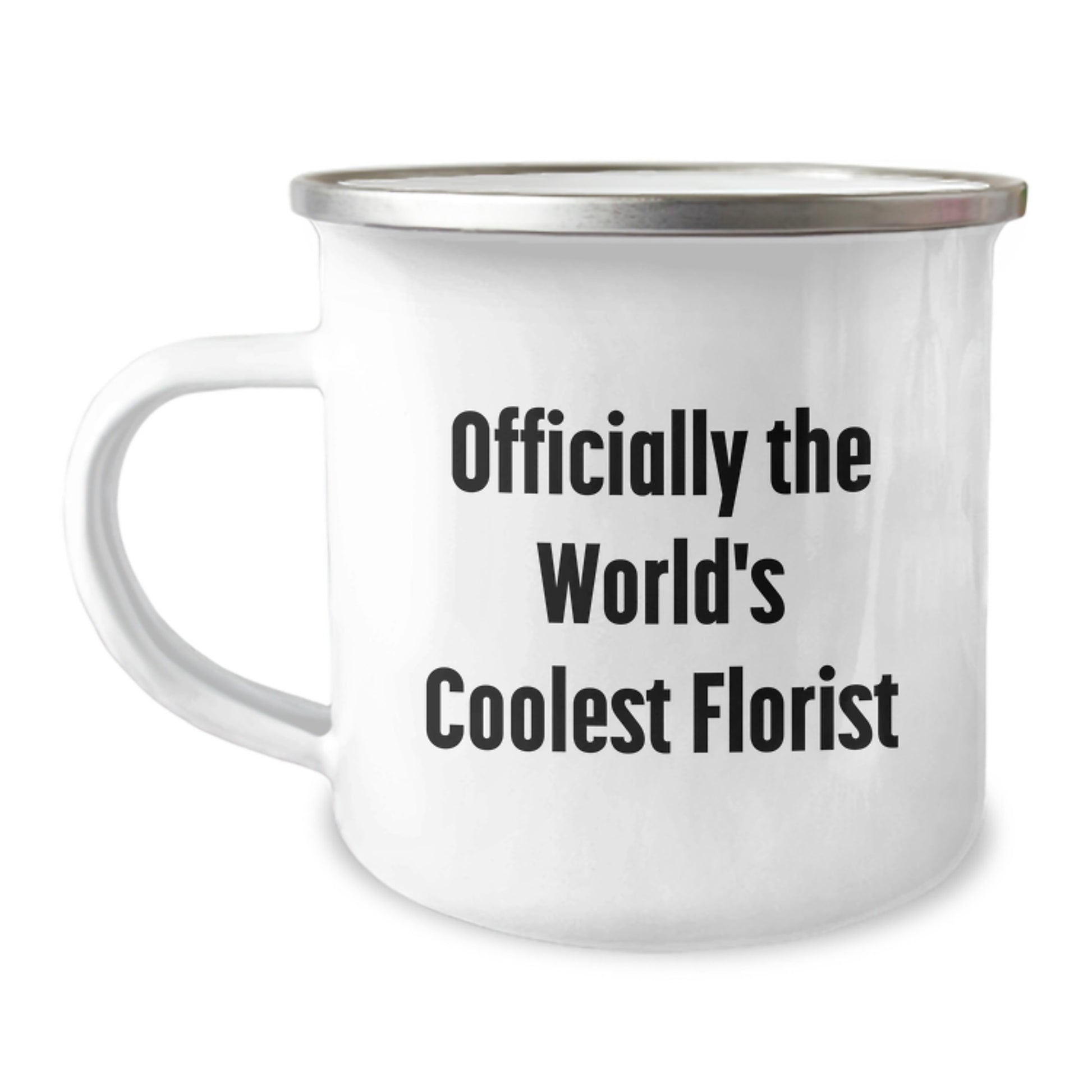 Funny Florist Gifts from Men to Friends, 'Officially The World's Coolest Florist', Camping Mug for Christmas Unique Gifts - Image 1
