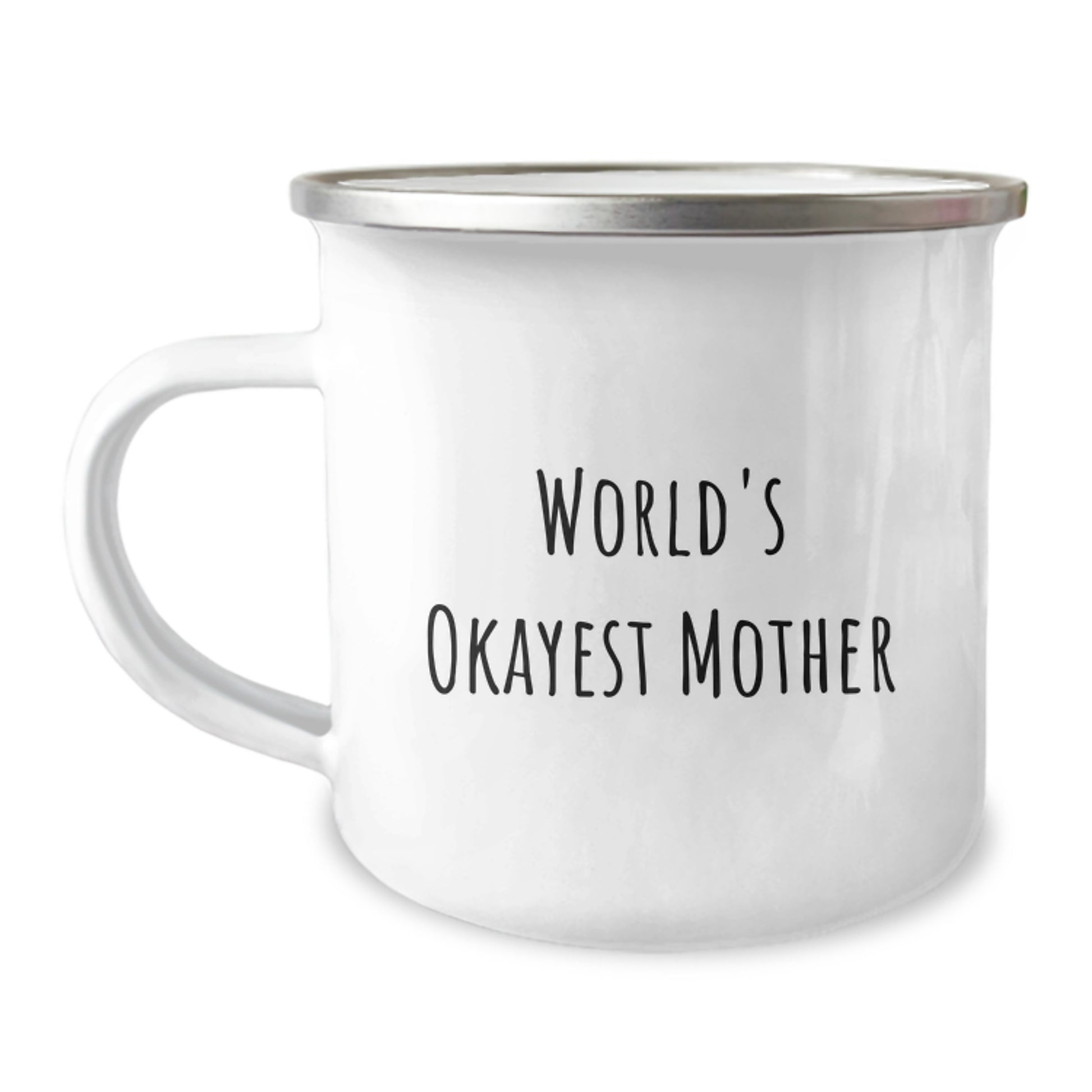 Funny Mother Camping Mug World's Okayest Mom Gift for Mom this Christmas - Image 1