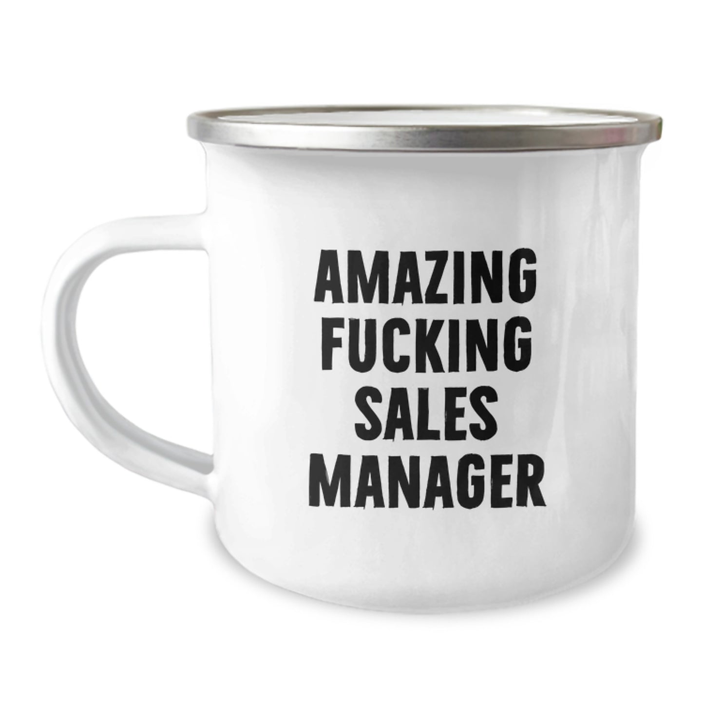 Funny Gift for Sales Manager - 'Amazing F--king Sales Manager' Christmas Unique Gifts from Friends - Ceramic Camping Mug - Image 1
