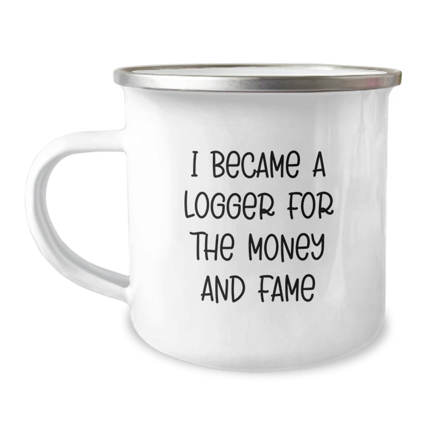 Funny Logger Gifts - I 'Became A Logger For The Money And Fame', Unique Camping Mug Gifts from Friends, Family, or Coworkers for Logger Lovers on Christmas - Image 1