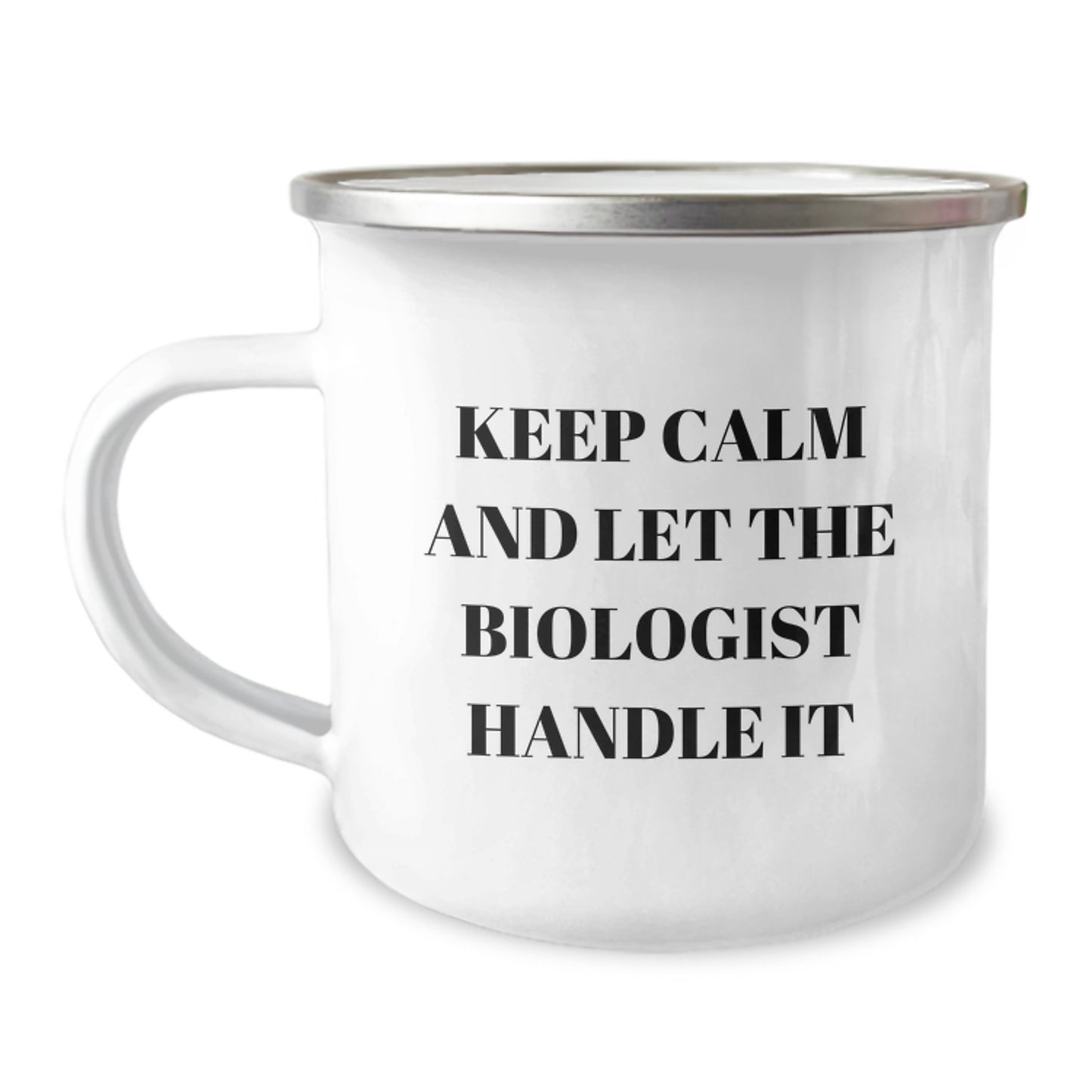 Funny Biologist Gifts from Men to Son, Perfect 'Keep Calm And Let The Biologist Handle It' Camping Mug for Christmas Unique Gifts - Image 1